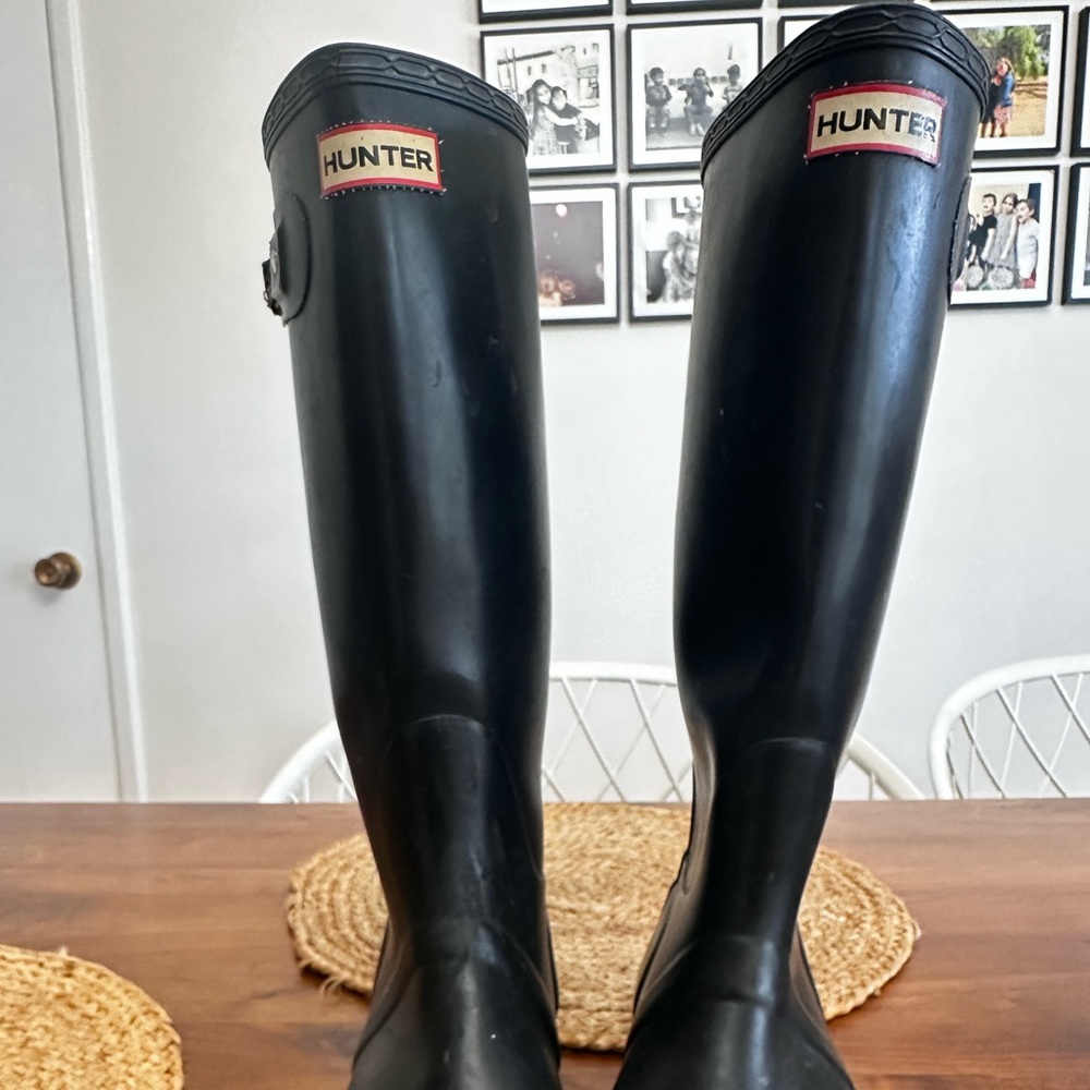 Hunter Black Knee-High Rain Boots